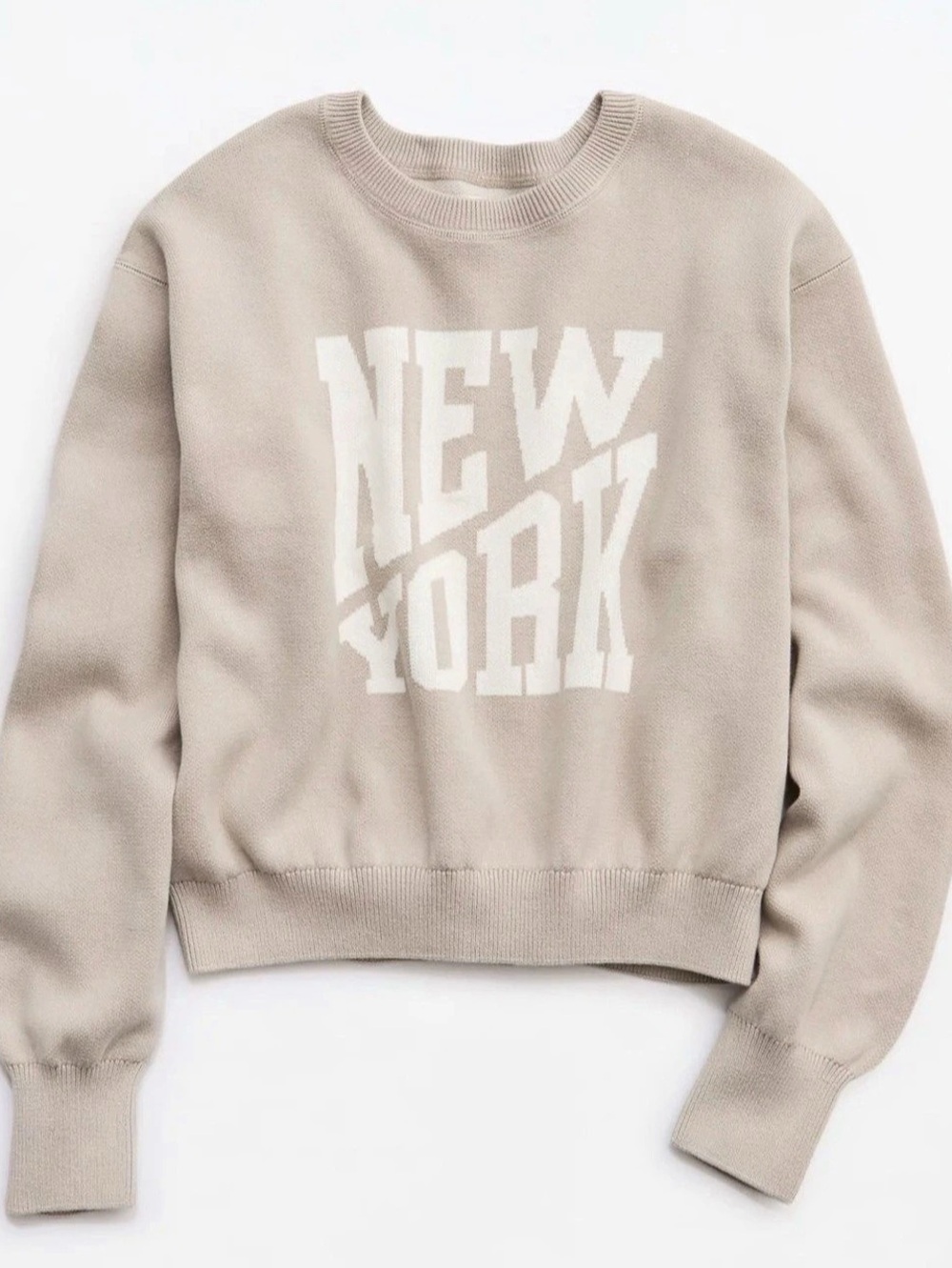 Aerie Graphic Crewneck Sweater Cropped Size Small